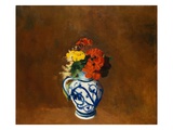 Geraniums and Flowers in a Vase