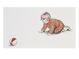 Baby's Year  Book with Baby Chasing Ball