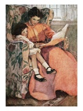 Book Illustration of Mother and Daughter Reading by Jessie Willcox Smith