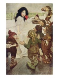 Illustration of the Dwarfs Discovering Snow White by Jessie Willcox Smith