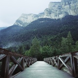 Footbridge Spanning the Base of a Valley