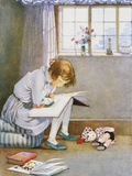 Book Illustration of a Girl Reading by Honor C Appleton