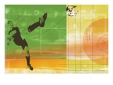 Colorful soccer action