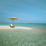 Umbrella and Beach Chair on the Beach