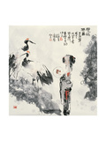 Woman and Cranes