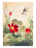 Birds over Lotus Pond