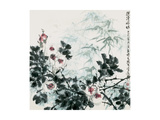 Blossoms and Bamboo by Creek