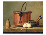 Still Life of Cooking Utensils  Cauldron  Frying Pan and Eggs
