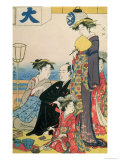 Women of the Gay Quarters  Right Hand Panel of a Diptych (Colour Woodblock Pring)