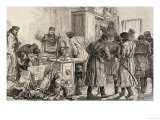 St Petersburg Police Discovering a Nihilist Printing Press  from "The Illustrated London News"