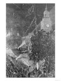 The Centennial Fourth: Illumination of Independence Hall  Philadelphia  from "Harper's Weekly"
