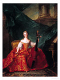 Madame Henriette De France (1727-52) in Court Costume Playing a Bass Viol  1754