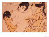 Yama-Uba  the Woman of the Mountain  with Kintoki  Her Baby