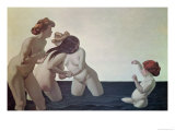 Three Women and a Young Girl Playing in the Water  1907