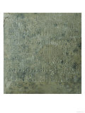 Tablet with Cuneiform Script Listing Agricultural Records  circa 2040