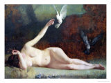Woman with Pigeons  circa 1883