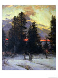 Sunset over a Winter Landscape  circa 1902