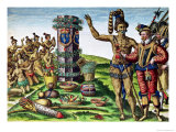 Rene Goulaine De Laudonniere (circa 1529-82) and Chief Athore in Front of Ribault's Column