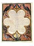 Page from a Hebrew Bible with Birds  1299