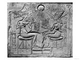 Relief of the Aten Giving Life and Prosperity to Amenophis IV (circa 1352-1336 BC) His Wife