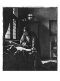 The Geographer  1669 (Oil on Canvas) (B/W Photo)
