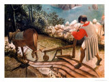 Landscape with the Fall of Icarus  Detail of a Man Ploughing  circa 1555
