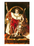 Napoleon I (1769-1821) on the Imperial Throne  1806 (Oil on Canvas)