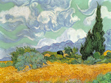 Wheatfield with Cypresses  1889 (Oil on Canvas)