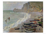 Etretat  Beach and the Porte D'Amont  1883