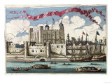Tower of London Seen from the River Thames  from A Book of the Prospects of the Remarkable Places