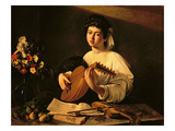 The Lute Player  C1595 (Oil on Canvas)