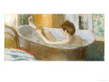 Woman in Her Bath  Sponging Her Leg  circa 1883