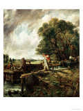 Barges Passing a Lock on the Stour
