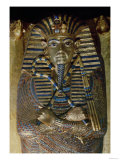 Innermost Coffin of Tutankhamun  Showing the King in Osiride Form Clasping the Crook and Flail