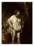Woman Bathing in a Stream  1654 (Oil on Panel)