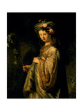 Saskia as Flora  1634 (Oil on Canvas)
