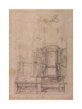 W26R Design for the Medici Chapel in the Church of San Lorenzo  Florence (Charcoal)