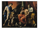 Orpheus before Pluto and Persephone (Oil on Canvas)