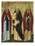 St John Climacus (The Ladder) St John of Damascus and St Arsenias  Russian Icon