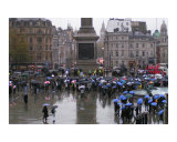 Protest at Trafalger in the Rain