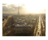 Eiffel Tower Above the Grand Boulevards of Paris