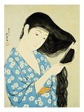 A Half-Length Portrait of a Beauty Combing Her Hair