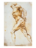 Anatomical Study: A Nude Striding to the Right His Hands Behind His Back
