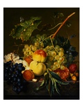 Fruit Still Life on a Marble Ledge by Jan van Huysum