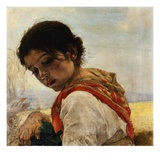 Painting of a Peasant Girl by Juan Antonio Benlliure y Gil