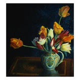 Painting of Tulips in a Staffordshire Jug by Dora Carrington