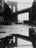 Puddle Reflecting Brooklyn Bridge