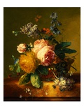 Still Life with a Bouquet of Roses and Other Flowers by Jan van Huysum
