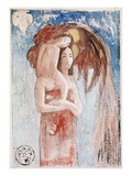 Watercolor Sketch of Virgin and Child for La Orana Maria