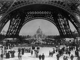 Visitors Strolling Around the Eiffel Tower
